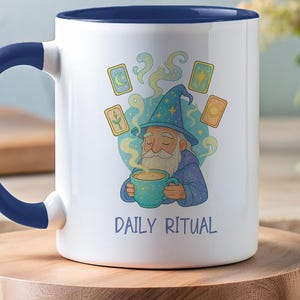 Daily Ritual Coffee Mug - Little Wizard Design | Mug for Coffee Lovers | Magical Coffee Cup | 11oz Mug