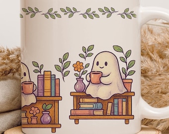 Cozy Mug with Cute Ghost Design | Ghost Coffee Mug | Spooky Coffee Mug | Halloween Coffee Cup | Cute Spooky Mug