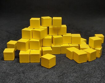 Cubes en métal couleur jaune, 8mm, jetons pour jeu de société