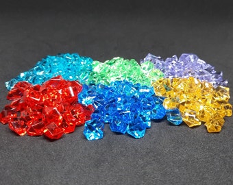 Gemmes acryliques ou pierres précieuses, 6 couleurs différentes, 8mm, jetons pour jeu de société (choisissez votre couleur)