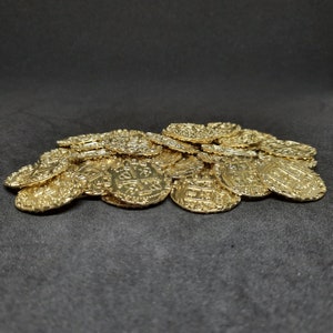 Kleine gouden metalen munten, 20 mm, voor piratenkist of bordspel