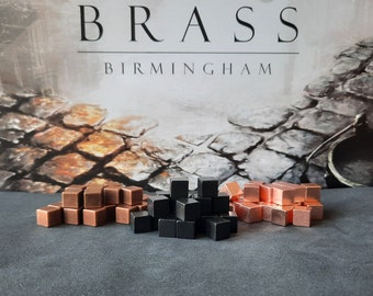 Set of metal cubes for Brass Birmingham or Brass Lancashire, 8mm, black and bronze or copper