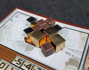 Set of metal cubes (gold, silver, copper), upgrade for Terraforming Mars