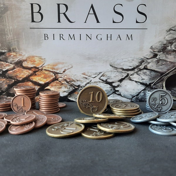 Set van 80 metalen munten voor Brass Birmingham of Brass Lancashire, brons, zilver en goud (20 mm, 25 mm en 30 mm)