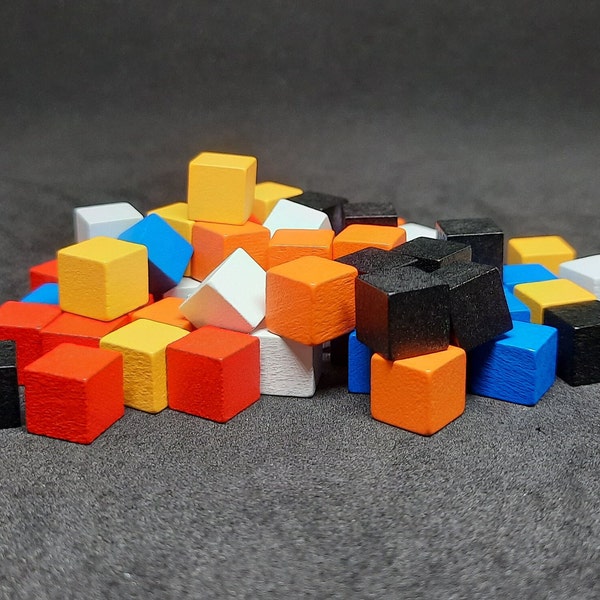 Ensemble de cubes en bois de 8mm, 6 couleurs différentes, jetons pour jeu de société (ensemble de toutes les couleurs)