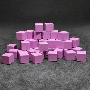 Purple metal cubes, 8mm, tokens for board games