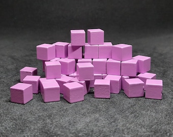 Purple metal cubes, 8mm, tokens for board games