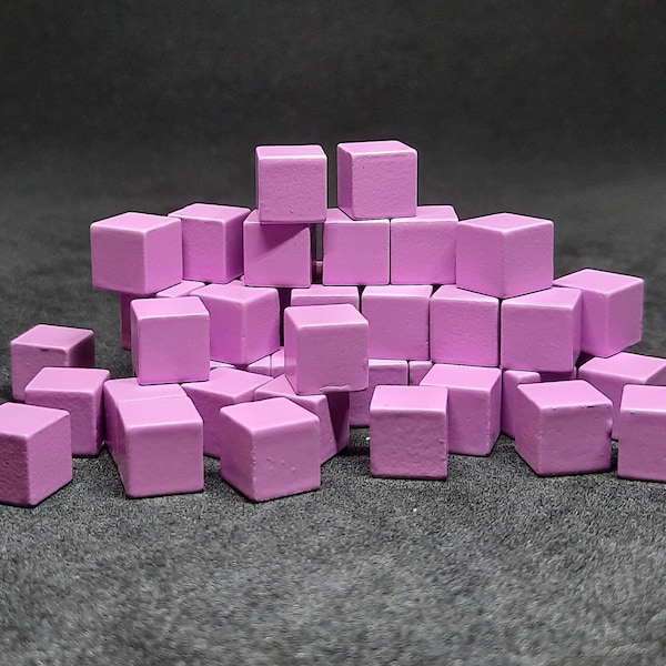 Cubes en métal couleur violette, 8mm, jetons pour jeu de société