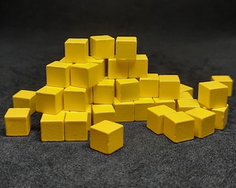 Cubos de metal amarillo de 8 mm, fichas para juegos de mesa