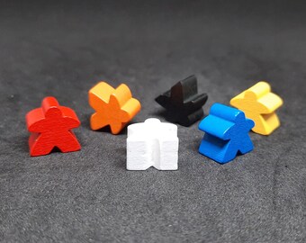 Meeples de madera de 12mm, 6 colores diferentes, fichas para juego de mesa (elige tu color)