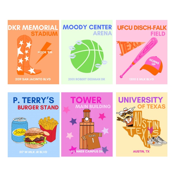 Paquete de impresión preppy de UT Austin