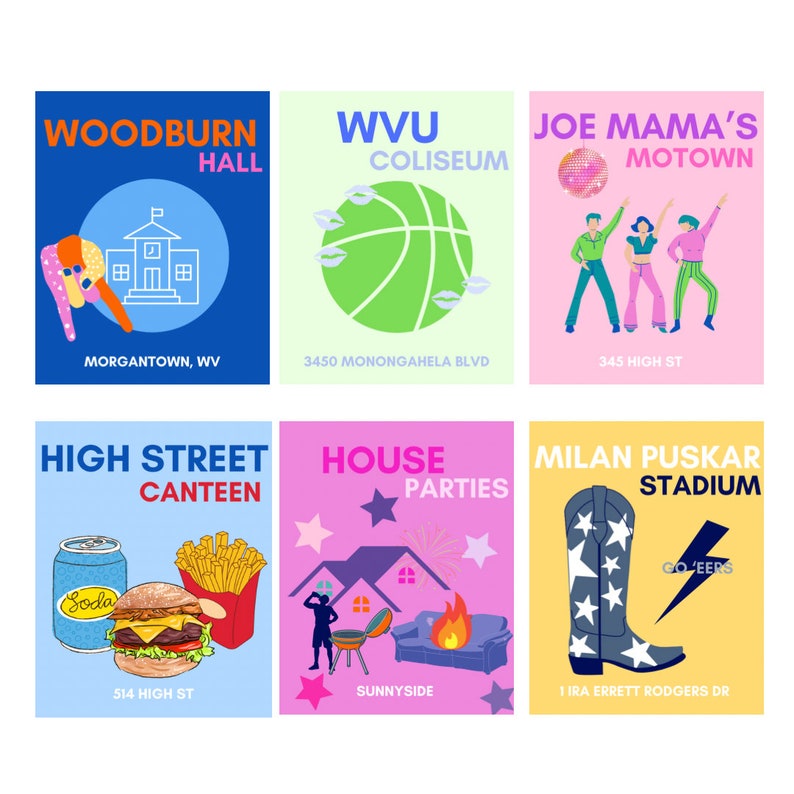 WVU Preppy Print Pack Etsy