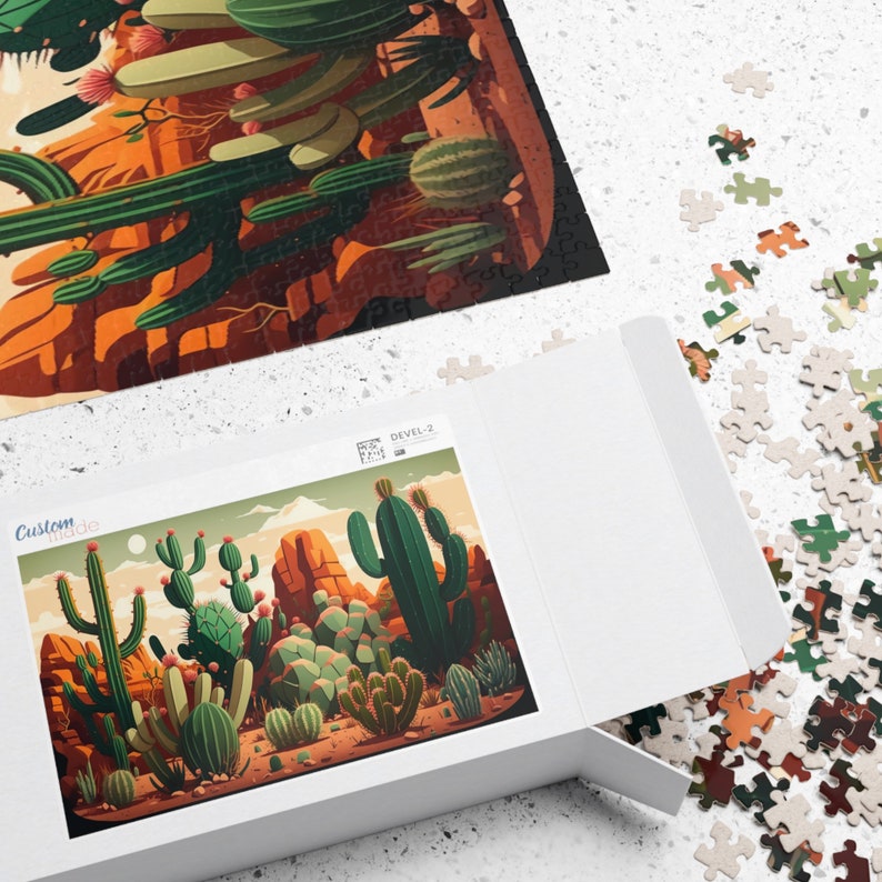 Cute Cactus Jigsaw Puzzle in 500 or 1000 Pieces Summer Desert Etsy