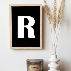 Printable Letter R, Alphabet Poster, Typography Wall Art, Digital ...