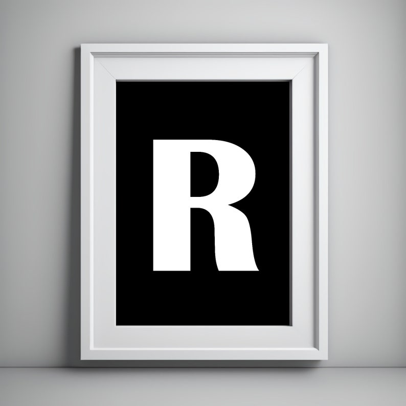 Printable Letter R, Alphabet Poster, Typography Wall Art, Digital ...