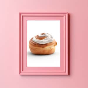 Dessert Wall Art, Printable Poster, Cinnamon Roll Art, Kitchen Wall Decor, Decor for Dining Room, Foodie Art, Sweet Treat, Bakery Art