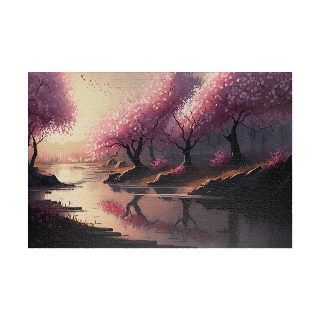Cherry Blossom Jigsaw Puzzle in 500 or 1000 Pieces, Spring Landscape ...