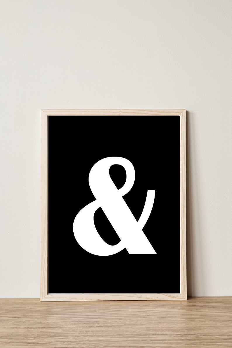 Printable Ampersand Symbol "&amp;', Alphabet Poster, Typography and ...