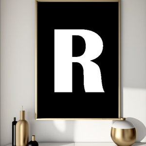 Printable Letter R, Alphabet Poster, Typography Wall Art, Digital ...