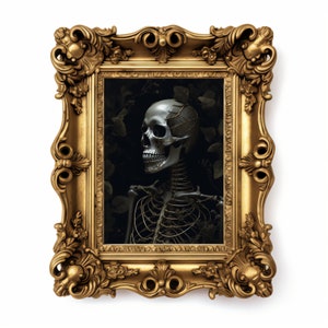 Scheletro botanico gotico Wall Art, Dark & Moody Antique Estetica, Dark Academia o Horror Home Decor, Whimsigoth Printable Wall Art