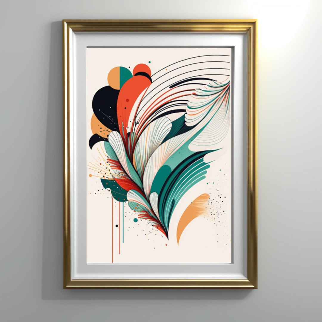 Abstract Boho Wall Decor, Line Art Style Wall Art, Abstract Print ...