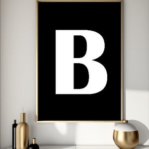 Printable Letter B, Alphabet Poster, Typography Wall Art, Digital ...