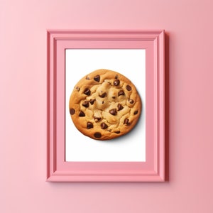 Dessert Wall Art, Printable Poster, Chocolate Chip Cookie Art, Kitchen Wall Decor, Decor for Dining Room, Foodie Art, Sweet Treat