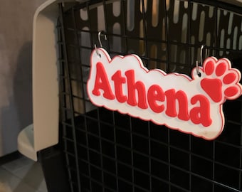 Custom Cloud Style Dog Crate Tag With Dog Paw Name Tag For Kennel Crate Dog House Dog Kennel Decor Sign Custom Dog Sign New Puppy Gift