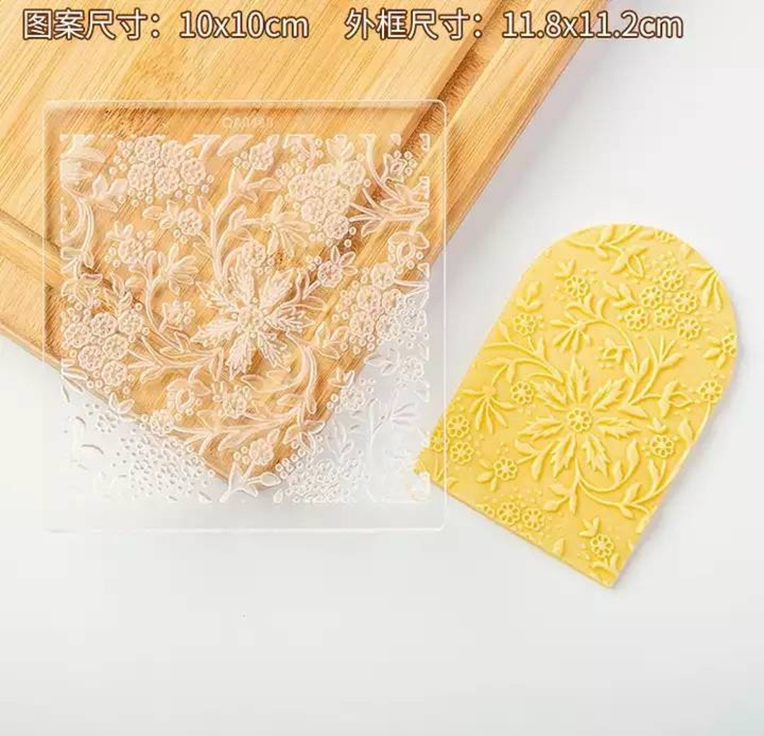 Floral Embosser Acrylic Embosser Fondant Stamp Etsy