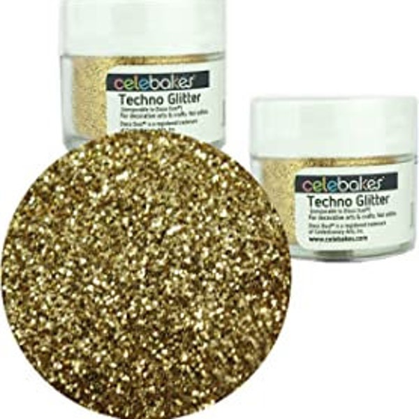 Celebakes-Soft Gold Techno Glitter 5gm