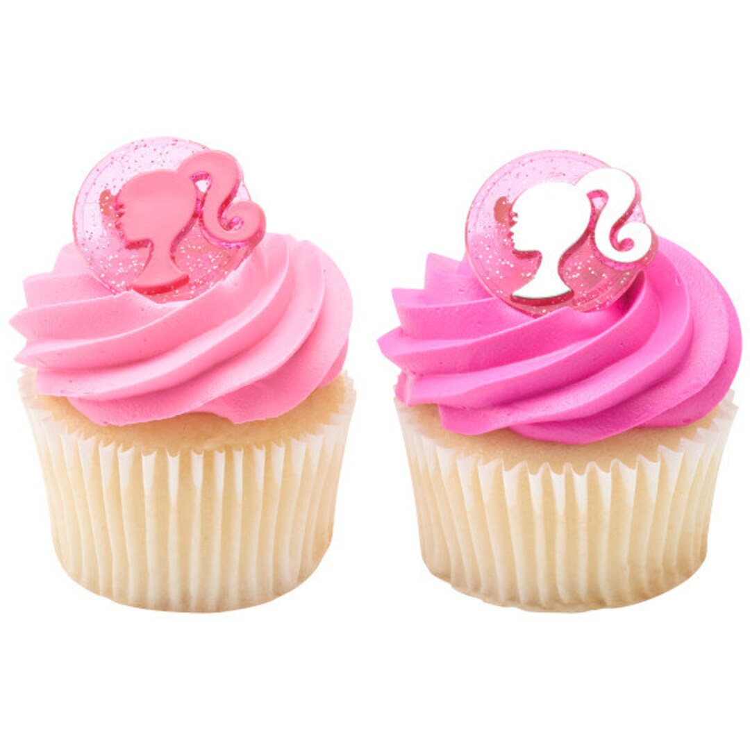 Barbie Cupcake Toppers/barbie Cupcake Rings 12 Count Etsy
