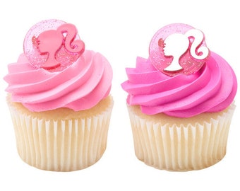 Barbie Cupcake Toppers/Barbie Cupcake Rings 12 count