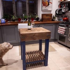 Freestanding Butchers Block Kitchen Island - Hand Made Using Genuine End Grain Oak
