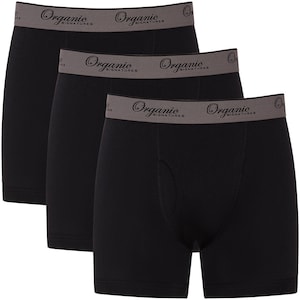 Black Breathable 100% Organic Cotton Boxer Brief (3 pack) 画像 1