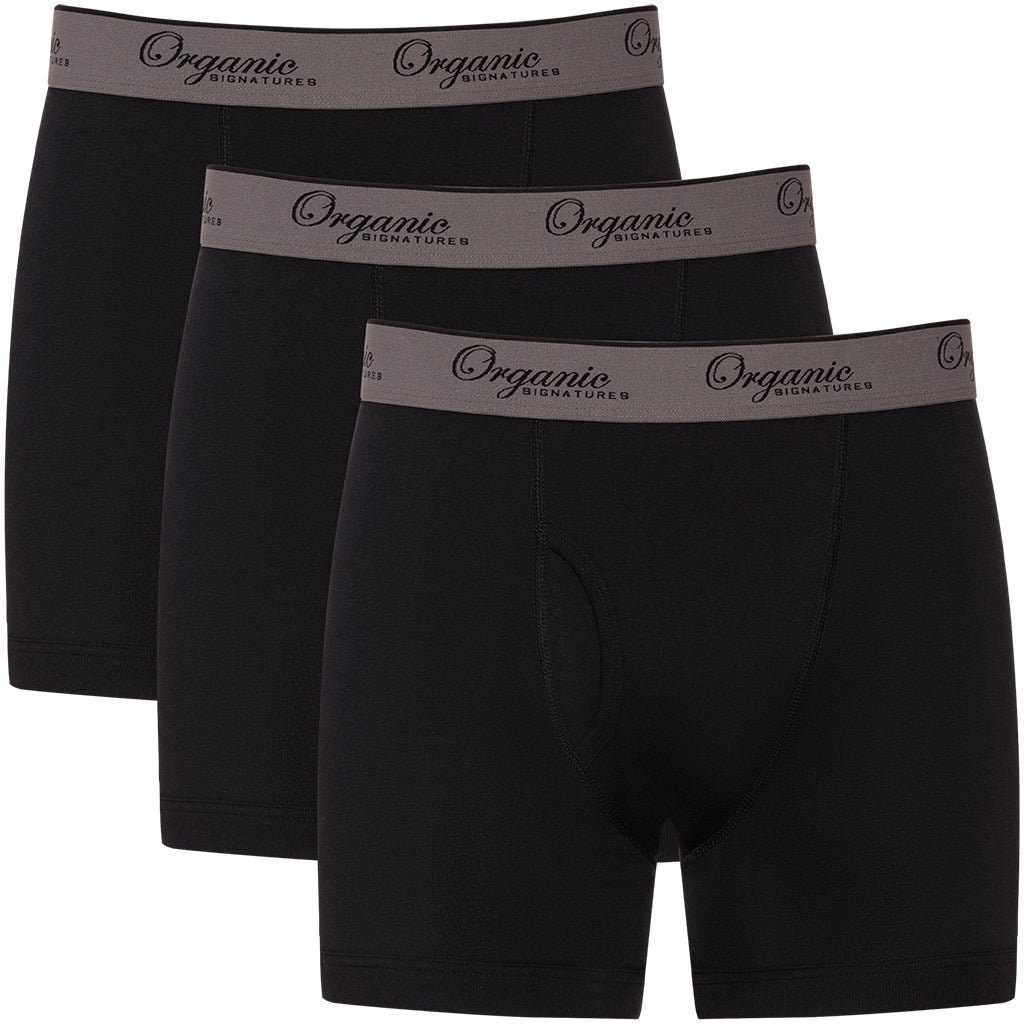 100% Organic Cotton Boxers Shorts (Plastic-Free Buttons; Organic