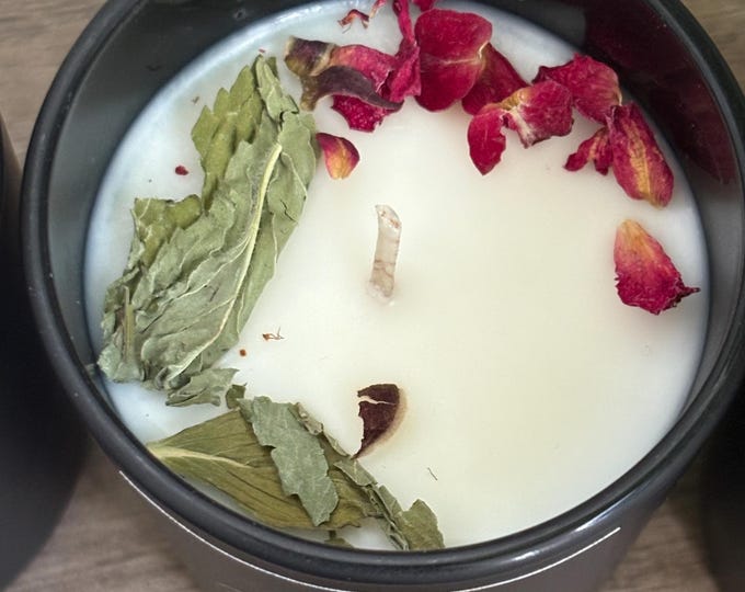Featured listing image: 8 oz. " White Eucalyptus Mint” Soy Wax Candle