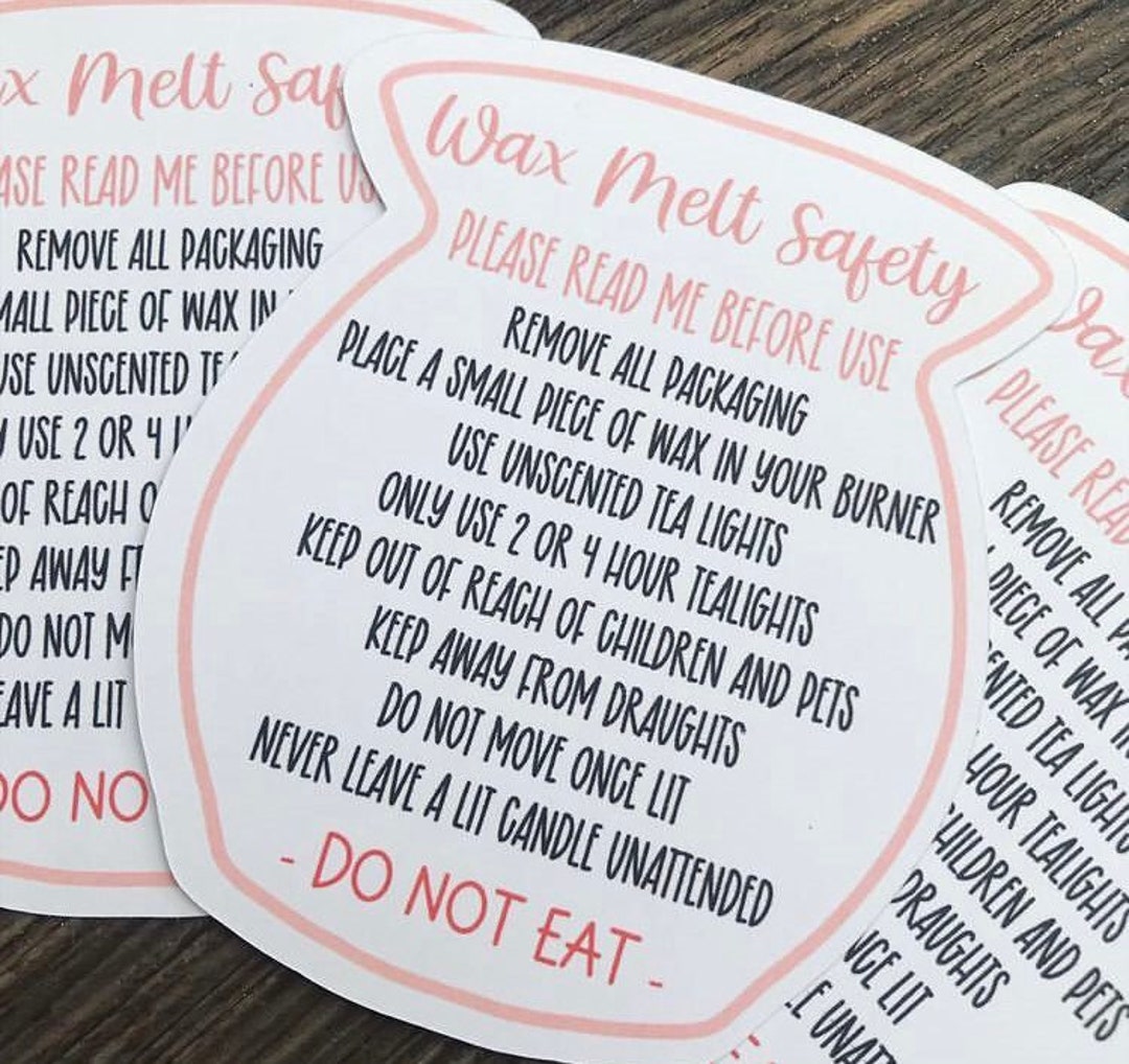 Wax Melt Safety Cards Etsy UK