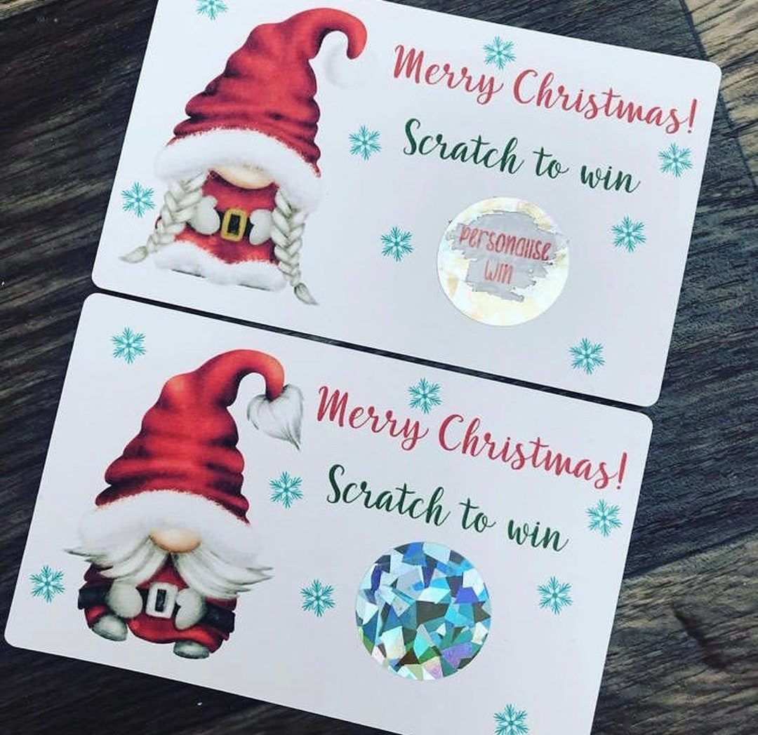 Christmas Scratch Cards Personalise. 10 per Pack. Etsy UK