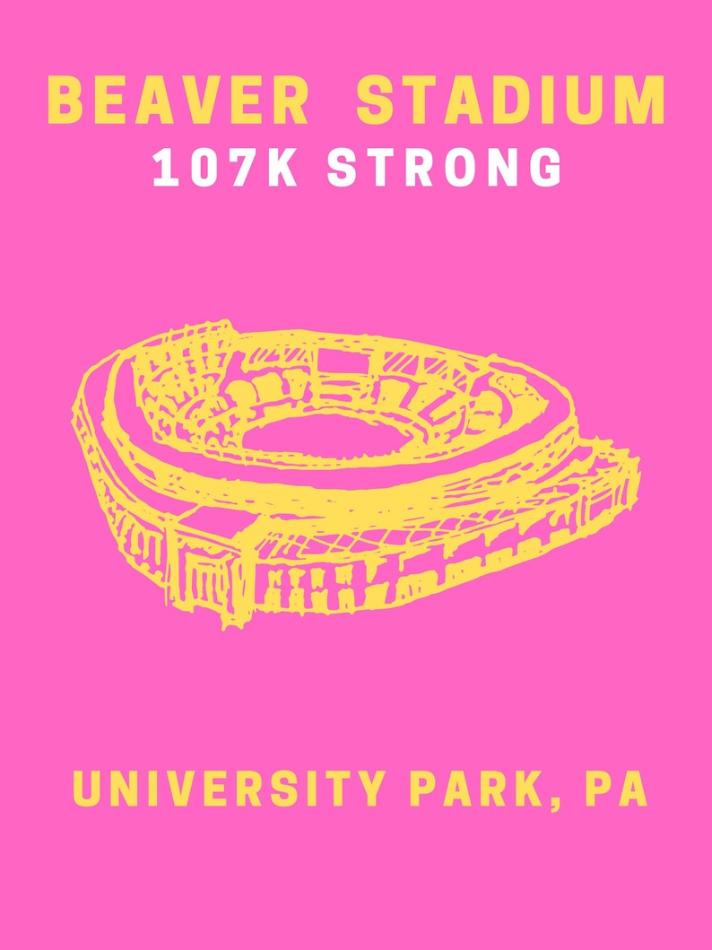 PSU Beaver Stadium Print Etsy