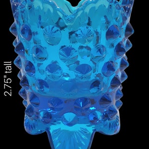 Vintage Blue Hobnail Toothpick Holder Votive Tealight Holder Glass Collectible