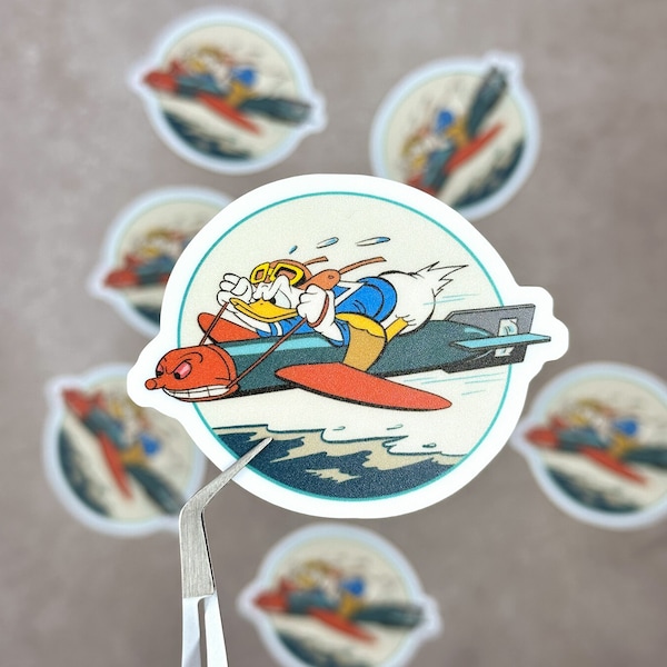 Donald Duck WW2 Sticker / Water-Resistant Sticker for Water Bottle, Hydro Flask, Yeti, Laptop, Notebook, Journal, Planner, Etc.