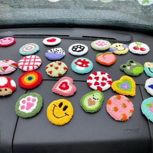 Car Decor İnterior, Car Accessories, Set Of 2 Coaster, Car Gift For Girlfriend, Punch Needle , Car Decorations,Personalized Car Coaster