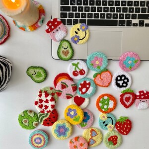 Car Decor For Teens, Car Coaster Accessories, Smiley And Flower Car Coaster,Set Of 2 Car Coasters, New Car Gift, Colorful Car Accessories