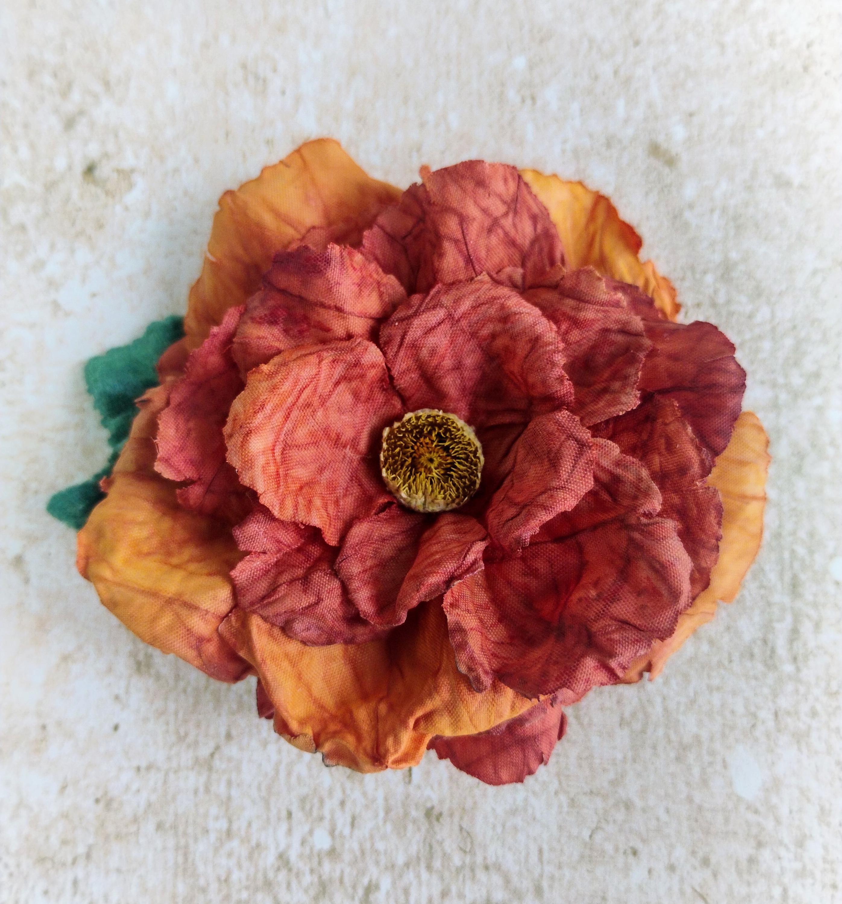 Delicate Vintage Velvet Floral Hair Piece Pink Flower Hair Clip: Vintage Velvet Leaves, Wedding Hair  main image 4