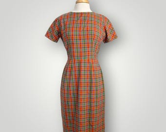 Women’s Vintage 1950’s Plaid Cotton Day Dress