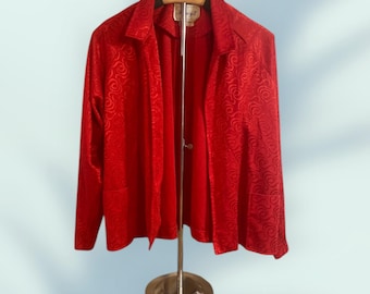Women's Vintage 1980's Red Open Cardigan