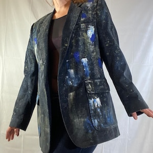 Upcycled Oversized Charcoal Corduroy Blazer