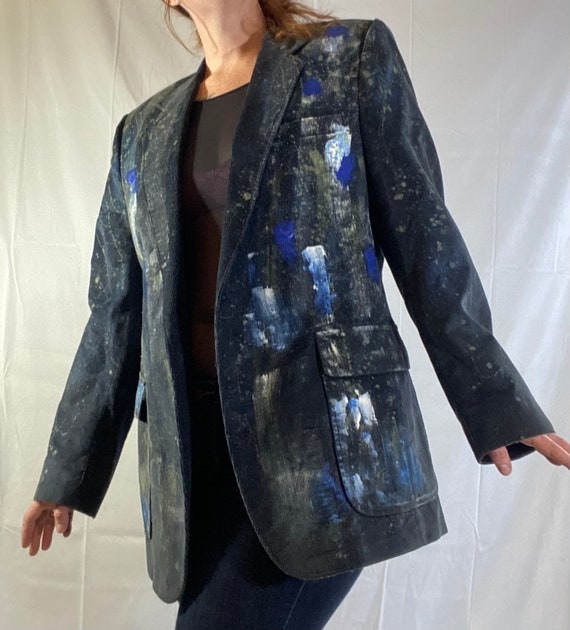 Upcycled Men’s Charcoal Corduroy Blazer - image 1