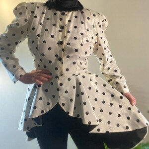 80s/90s Teddi Petite Polka Dot Collared Top main image 0