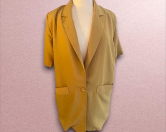 Women’s Vintage 1980’s/1990’s Mustard Short Sleeve Jacket